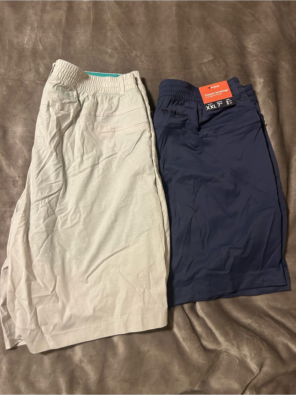 Birddogs Men's Athletic Shorts — Navy and Light Tan Two-Pack